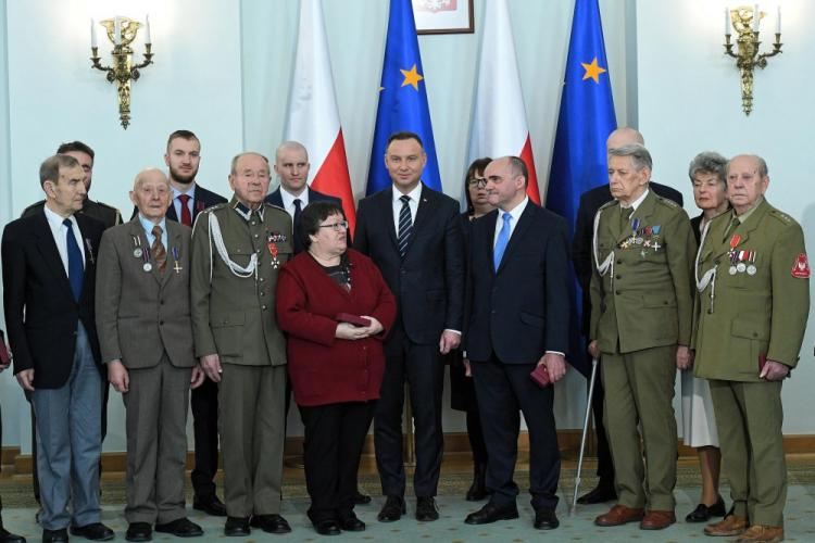 Prezydent Andrzej Duda wręczył w Pałacu Prezydenckim odznaczenia państwowe w ramach obchodów Narodowego Dnia Żołnierzy Wyklętych. Fot. PAP/R. Pietruszka