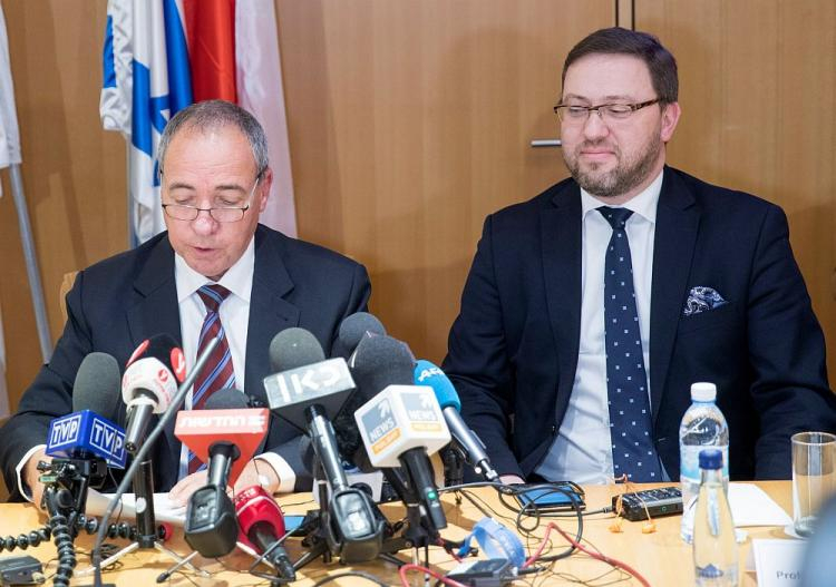 Dyrektor generalny MSZ Izraela Juwal Rotem (L) i wiceszef MSZ Bartosz Cichocki. Jerozolima, 01.03.2018. Fot. PAP/EPA