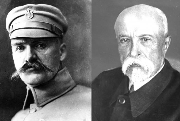 Józef Piłsudski, Tomasz Masaryk. Źródło: NAC