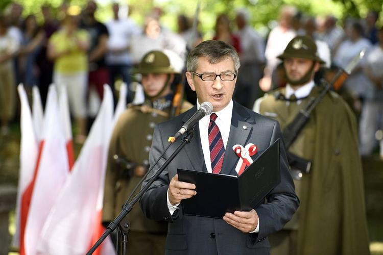 Marszałek Sejmu Marek Kuchciński podczas obchodów Święta 3 Maja w Przemyślu. Fot. PAP/D. Delmanowicz
