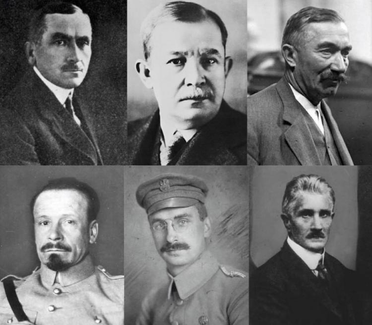 Roman Dmowski, Wojciech Korfanty, Wincenty Witos, Józef Haller, Kazimierz Sosnkowski, Ignacy Daszyński