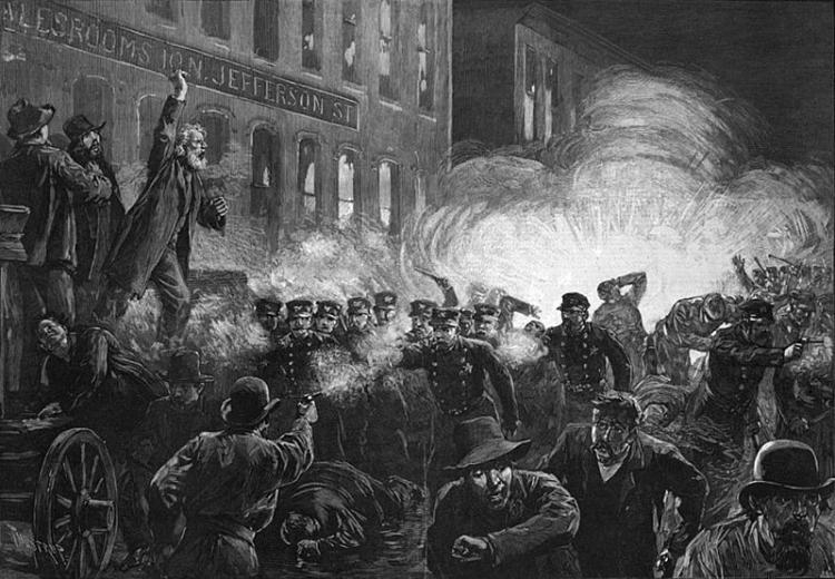 Haymarket Riot. Źródło: Wikimedia Commons