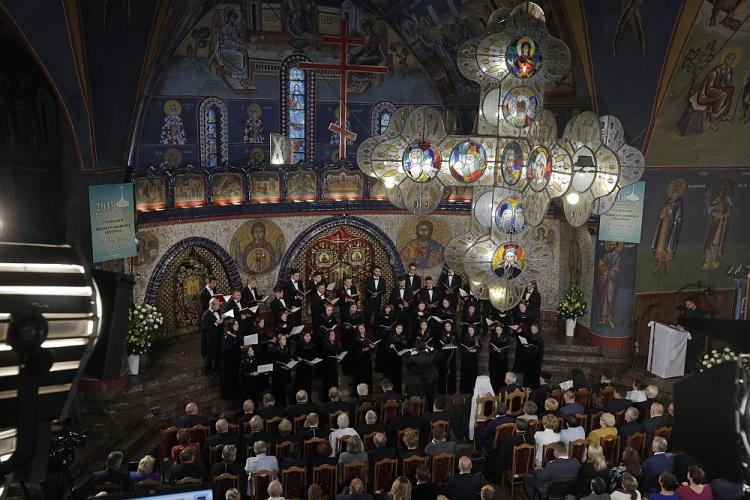 Koncert galowy z udziałem Akademickiego chóru studentów Charkowskiej Państwowej Akademii Kultury zainaugurował Hajnowskie Dni Muzyki Cerkiewnej. Fot. PAP/A. Reszko