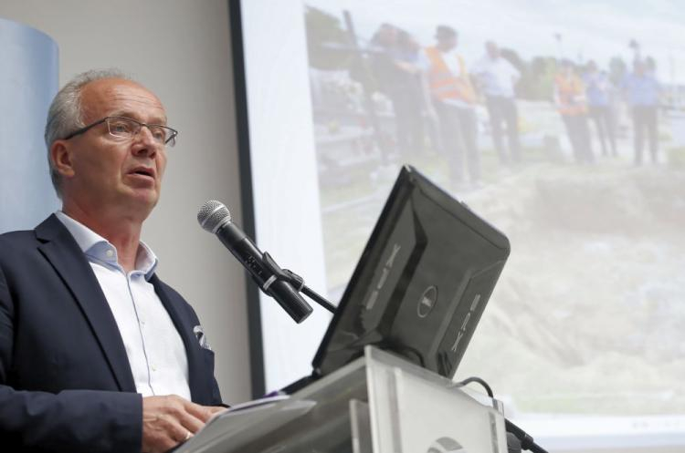 Zastępca prezesa IPN i p.o. dyrektora Biura Poszukiwań i Identyfikacji prof. Krzysztof Szwagrzyk podczas konferencji prasowej. Warszawa, 14.06.2018. Fot. PAP/A. Guz