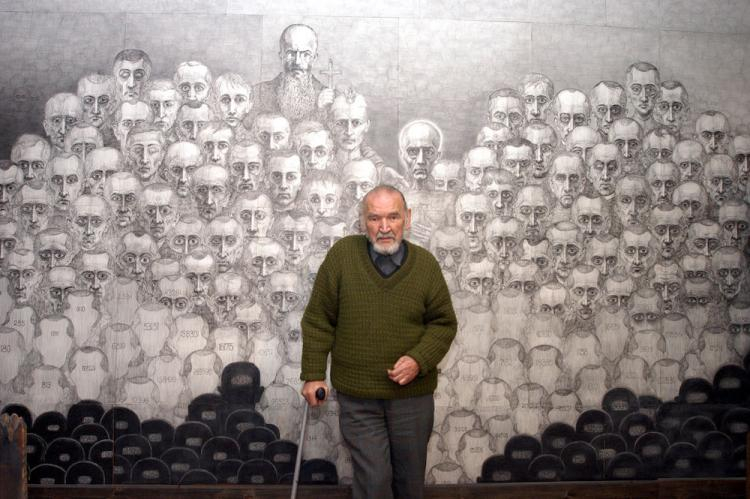 Marian Kołodziej, scenograf i były więzień KL Auschwitz. Fot. PAP/J. Bednarczyk