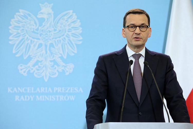 Premier Mateusz Morawiecki podczas konferencji prasowej w KPRM. 27.06.2018. Fot. PAP/L. Szymański