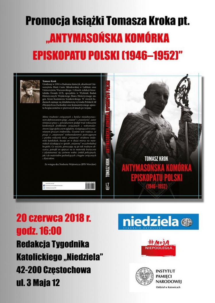 Promocja książki T. Kroka pt. „Antymasońska komórka Episkopatu Polski 1946–1952”