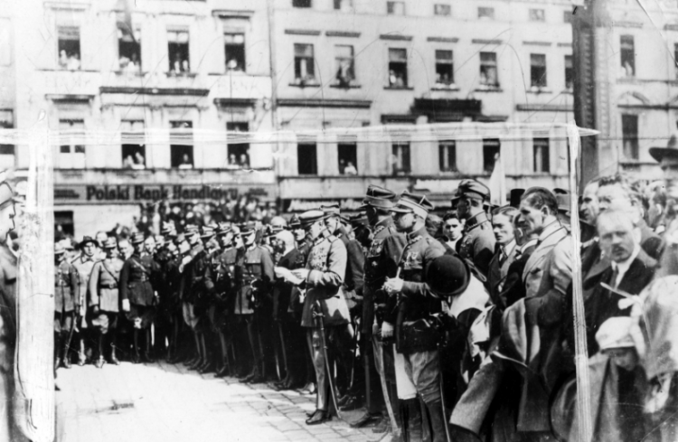 Pobyt marszałka Polski Józefa Piłsudskiego w Katowicach, 1922 r. Źródło: NAC