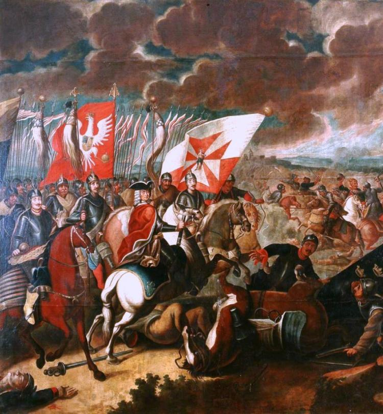 Obraz „Bitwa pod Kaliszem” ze zbiorów Muzeum Książąt Czartoryskich. Źródło: Wikimedia Commons