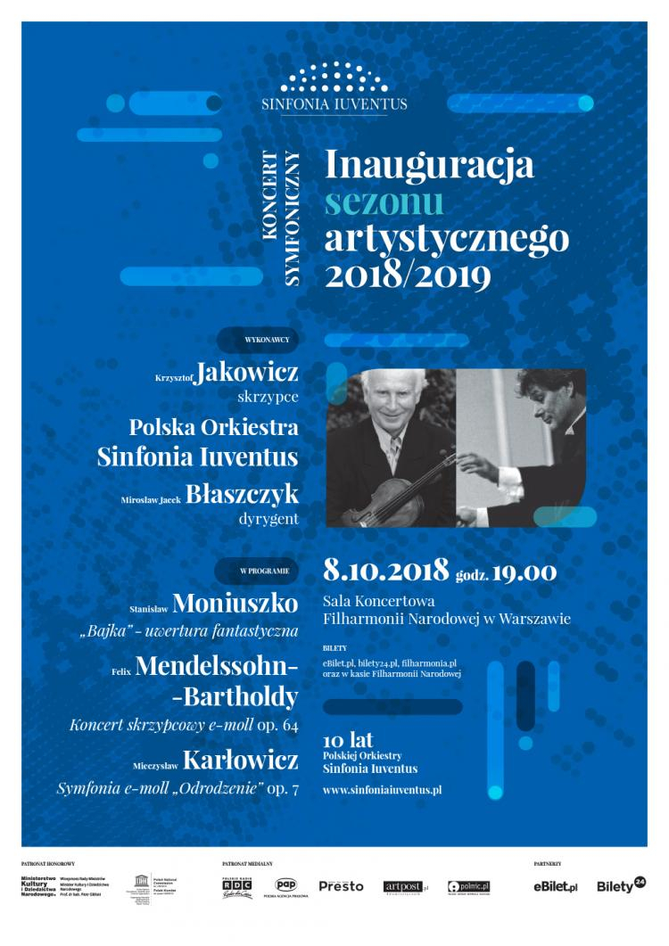 Plakat promujący sezon artystyczny 2018/2019 Sinfonii Iuventus. Źródło: Sinfoniaiuventus.pl