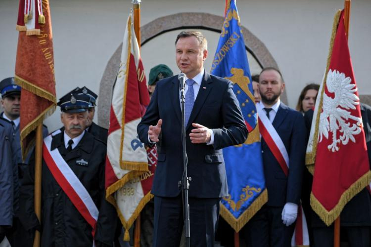 Prezydent RP Andrzej Duda podczas obchodów 100. Rocznicy Odzyskania przez Polskę Niepodległości w Kolbuszowej.  Fot. PAP/D. Delmanowicz