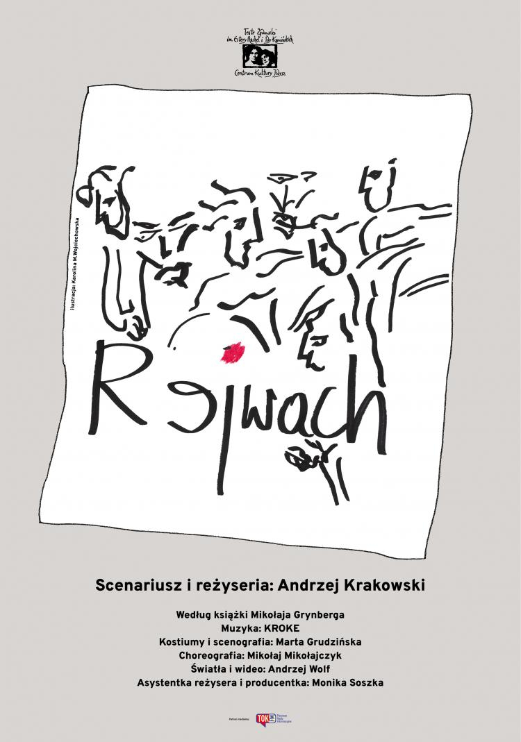 Plakat spektaklu „Rejwach”, reż. Andrzej Krakowski