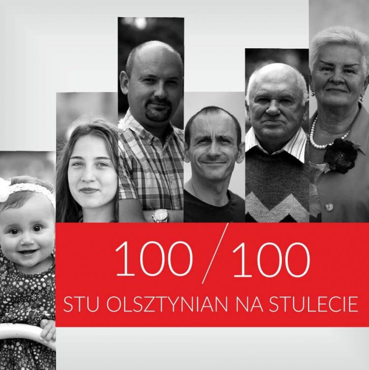 Plakat wystawy „Stu olsztynian na stulecie”. Źródło: Mok.olsztyn.pl