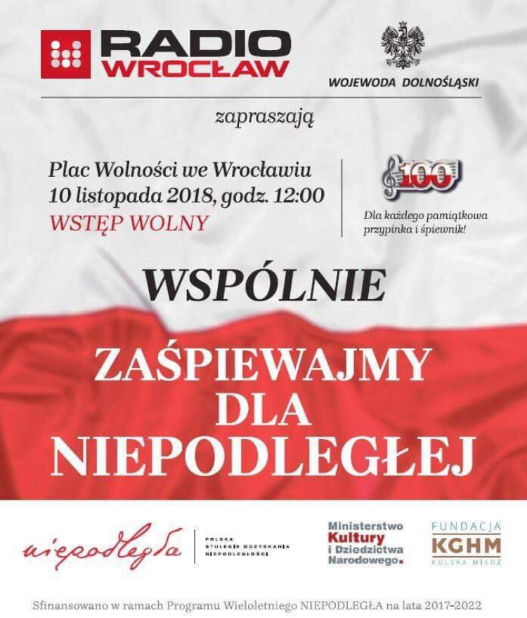 Koncert „Zaśpiewajmy dla Niepodległej” we Wrocławiu
