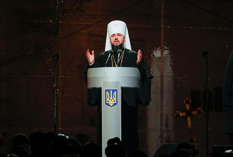 Biskup Epifaniusz. Kijów, 15.12.2018. Fot. PAP/EPA