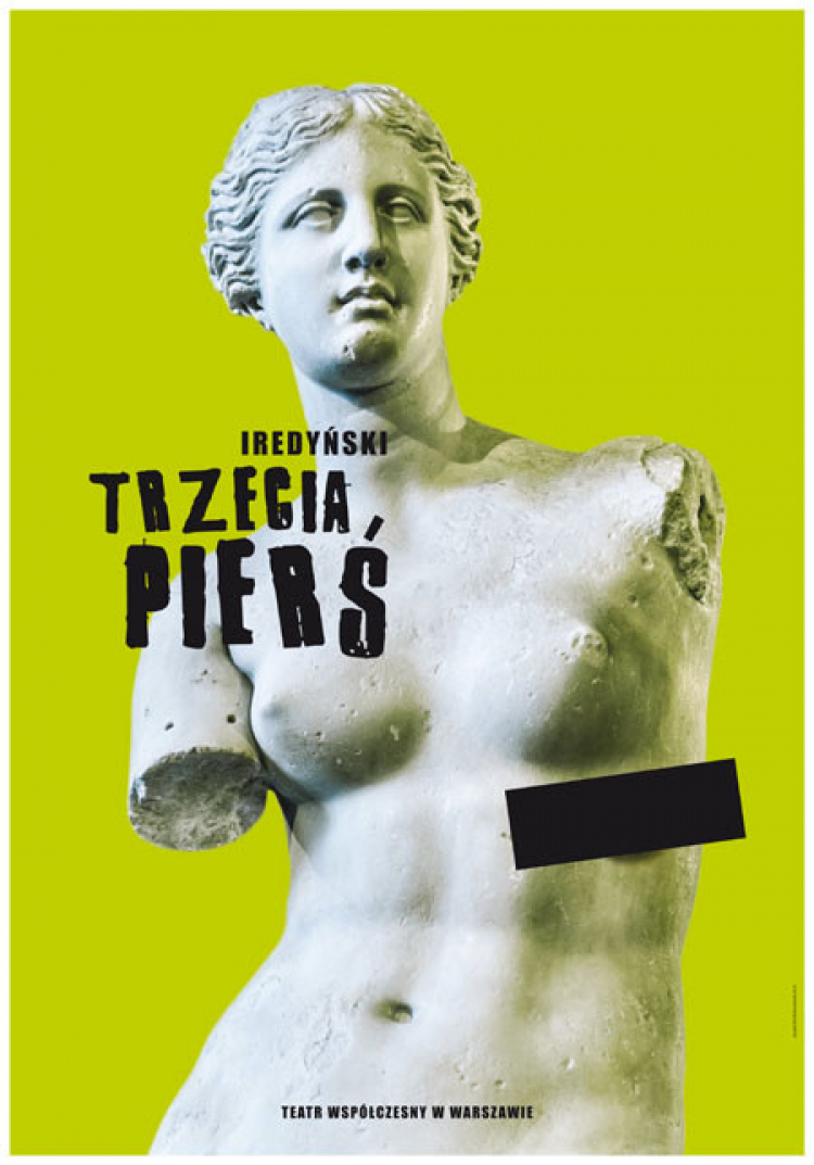 Plakat spektaklu „Trzecia pierś”. Źródło: Teatr Współczesny w Warszawie