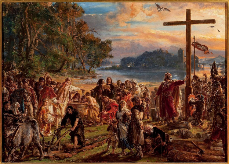 Jan Matejko, Zaprowadzenie chrześcijaństwa. Źródło: Wikimedia Commons
