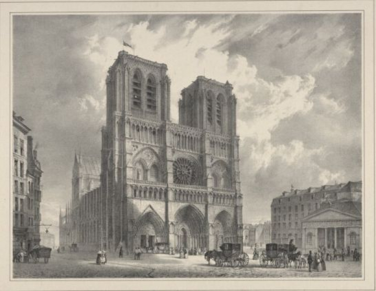 Arnout Jean Baptiste: Katedra Notre-Dame w Paryżu 1836 r. Źródło: BN Polona