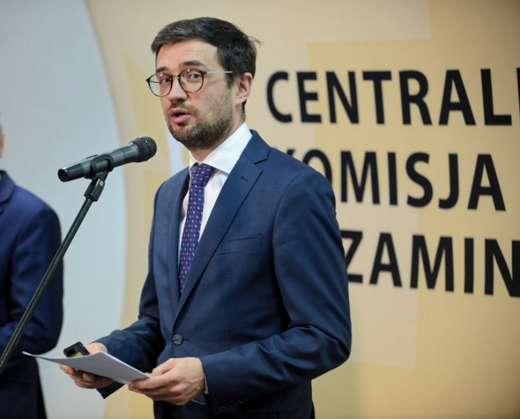 Dyrektor Centralnej Komisji Egzaminacyjnej Marcin Smolik. Fot. PAP/J. Kamiński