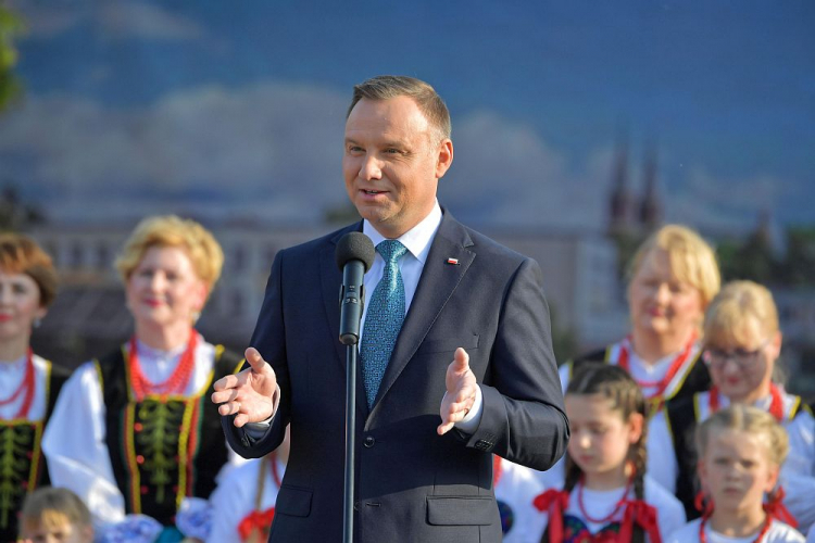 Prezydent Andrzej Duda podczas spotkania w Łosicach. Fot. PAP/P. Piątkowski