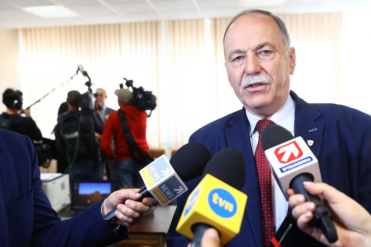 Przewodniczący Sekcji Krajowej Oświaty i Wychowania NSZZ „Solidarność” Ryszard Proksa w Centrum Partnerstwa Społecznego „Dialog” w Warszawie. 05.04.2019. Fot. PAP/R. Guz