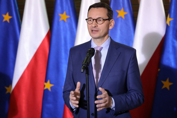 Warszawa, 10.05.2019. Premier Mateusz Morawiecki podczas konferencji prasowej po obradach trzeciej tury rozmów przy okrągłym stole edukacyjnym, 10 bm. na Uniwersytecie Kardynała Stefana Wyszyńskiego w Warszawie. Fot. PAP/T. Gzell