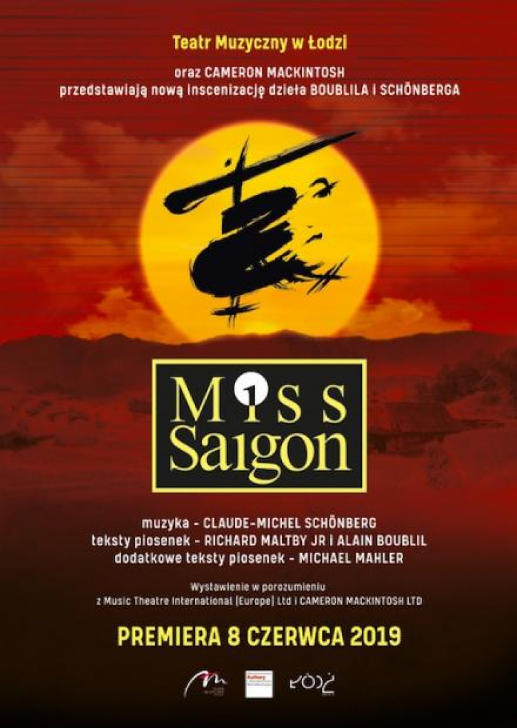 Plakat spektaklu „Miss Saigon”. Źródło: Teatr Muzyczny w Łodzi