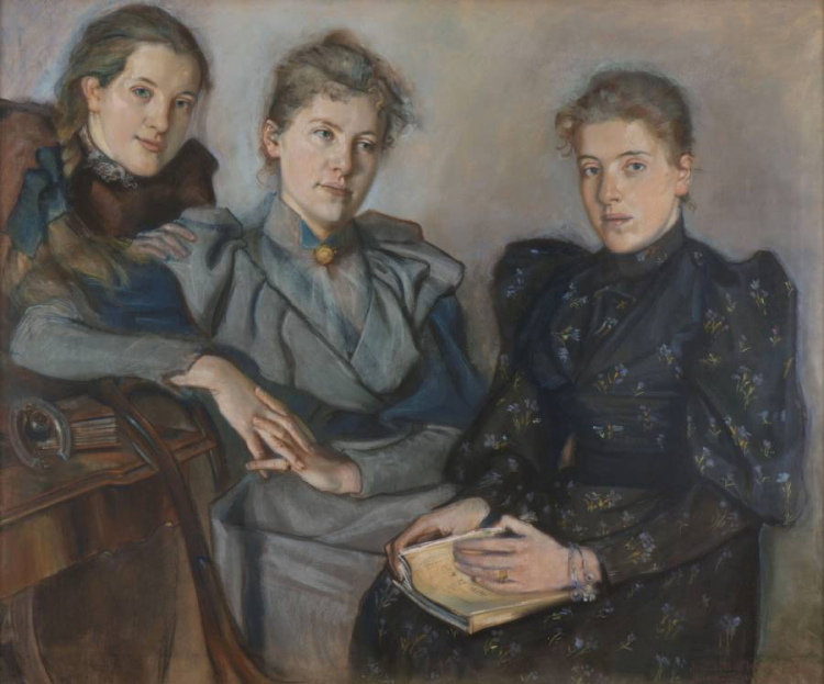 Stanisław Wyspiański, „Portret trzech panien Bobrówien” („Panny Bobrówny”), 1894, własność prywatna. Źródło: MNK.pl