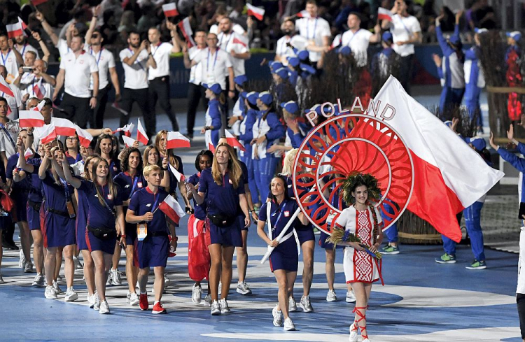 Reprezentacja Polski podczas ceremonii otwarcia 2. Igrzysk Europejskich w Mińsku. 21.06.2019. Fot. PAP/P. Nowak