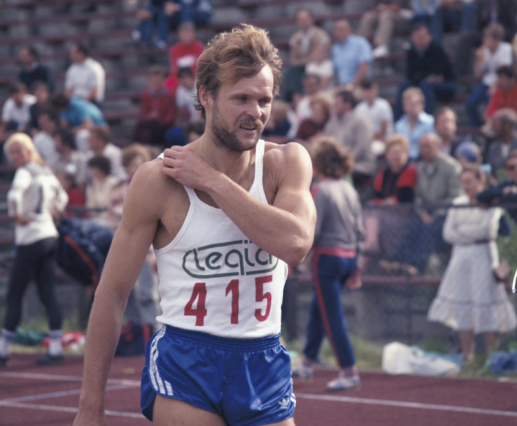 Grudziądz 06.1986.  62 Lekkoatletyczne Mistrzostwa Polski. Nz. sprinter Marian Woronin.  PAP/L. Fidusiewicz