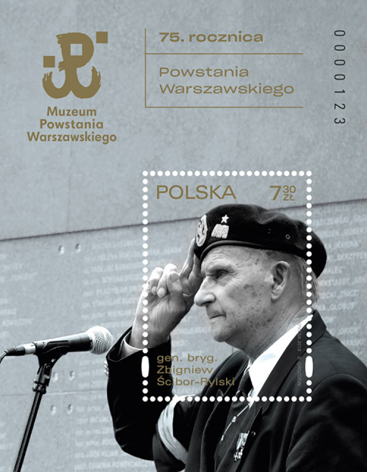 Gen. Zbigniew Ścibor-Rylski na znaczku pocztowym