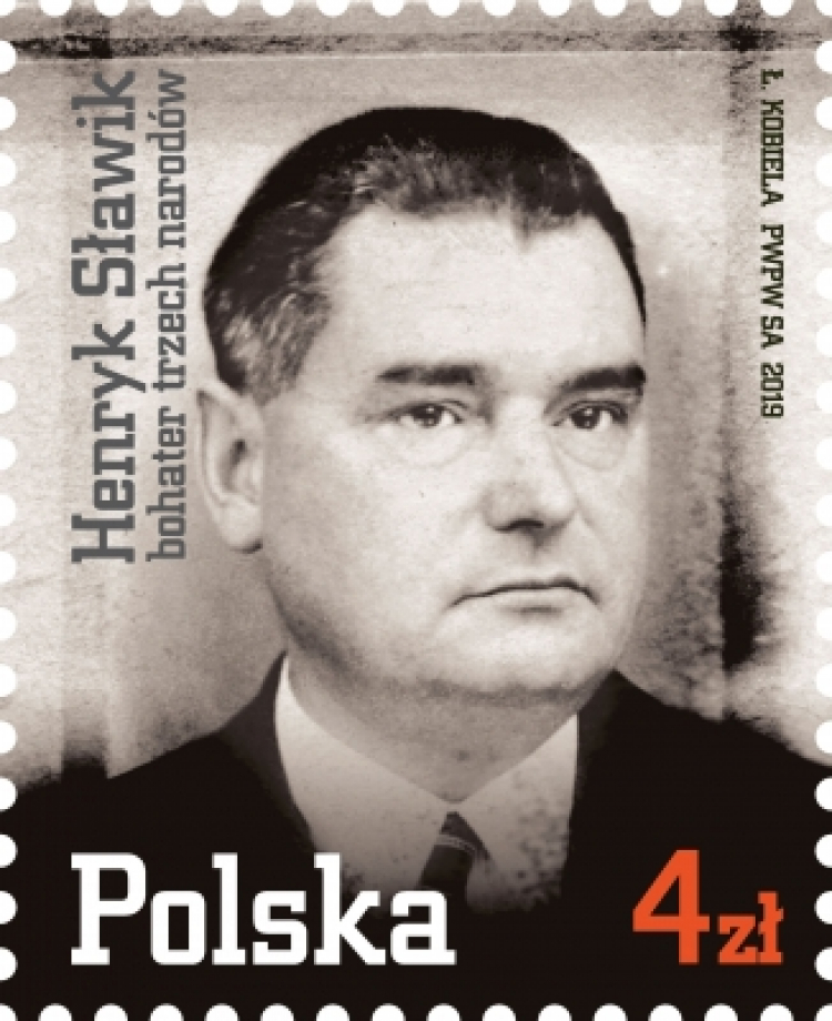 Henryk Sławik - na znaczku Poczty Polskiej