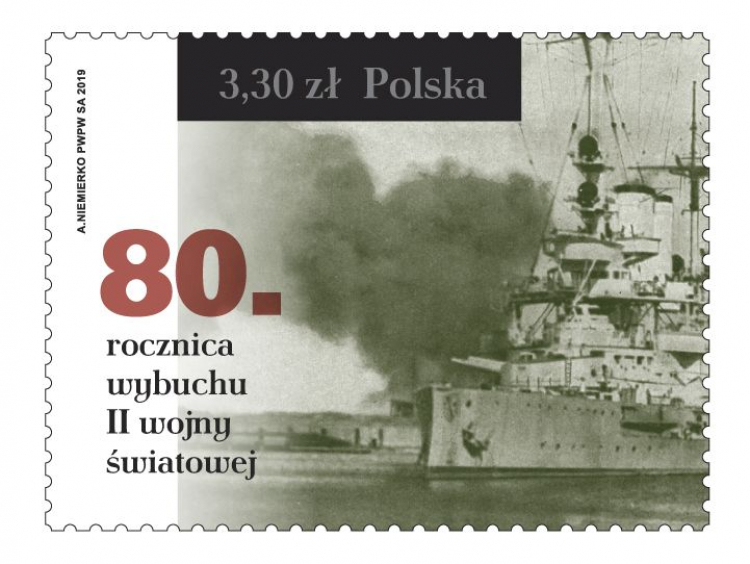 Znaczek Poczty Polskiej upamiętniający 80. rocznicę wybuchu II wojny światowej 