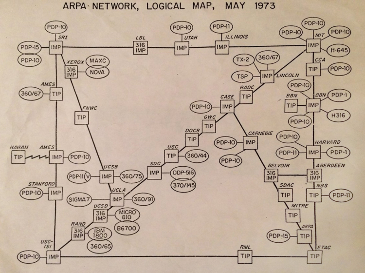 Plan sieci z 1973. Źródło: Wikimedia Commons