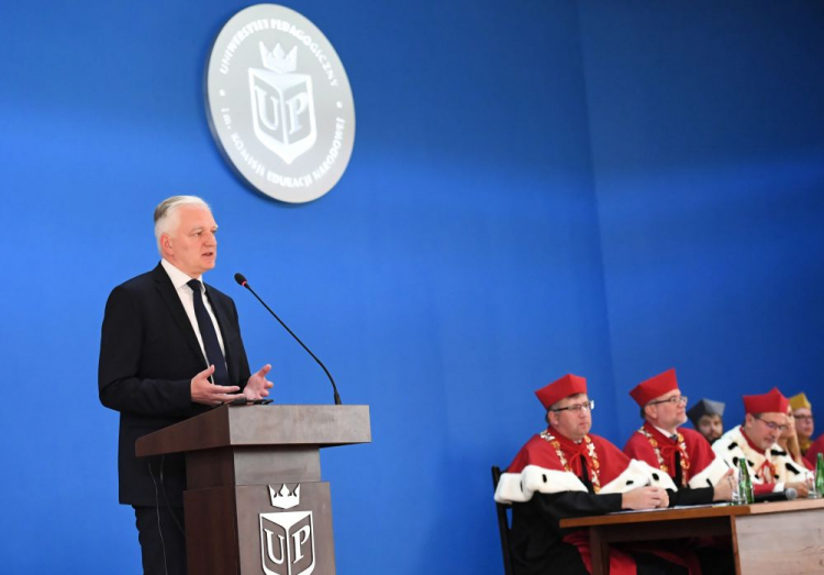 Jarosław Gowin podczas uroczystej inauguracji roku akademickiego na Uniwersytecie Pedagogicznym w Krakowie. Fot. PAP/J. Bednarczyk