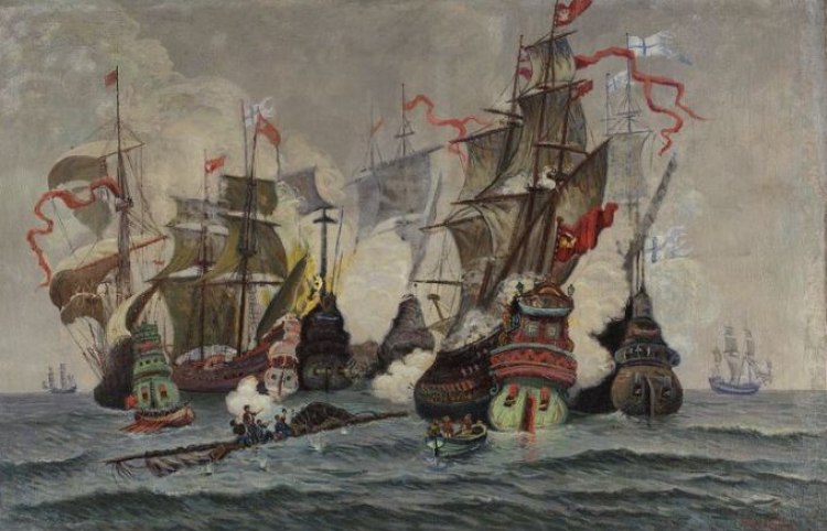 Bitwa pod Oliwą 28.XI.1627 r. Włodzimierz Jan Nałęcz. Muzeum Narodowe w Warszawie 