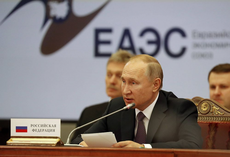 Prezydent Rosji Władimir Putin. Petersburg, 20.12.2019. Fot. PAP/EPA