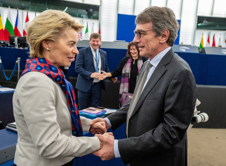 Ursula von der Leyen i David Sassoli. Fot. PAP/EPA