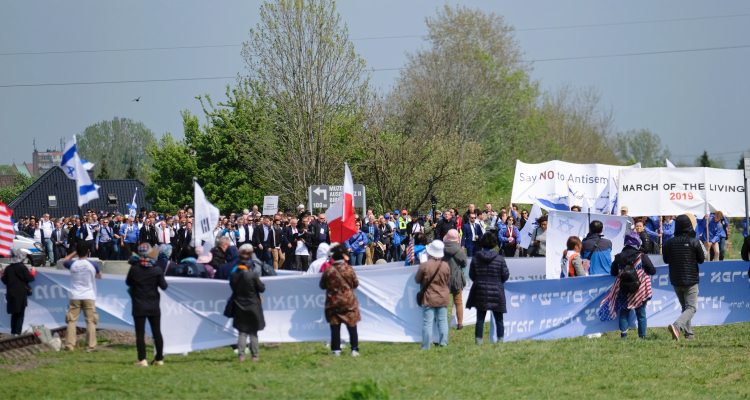 Oświęcim, 02.05.2019. 28. Marsz Żywych na terenie byłego niemieckiego obozu koncentracyjnego Auschwitz w Oświecimiu, Fot. PAP/A. Grygiel