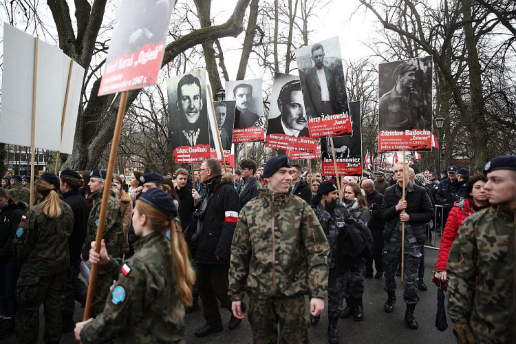 Uroczystości z okazji Narodowego Dnia Pamięci Żołnierzy Wyklętych w parku Jordana w Krakowie. 01.03.2020. Fot. PAP/Ł. Gągulski