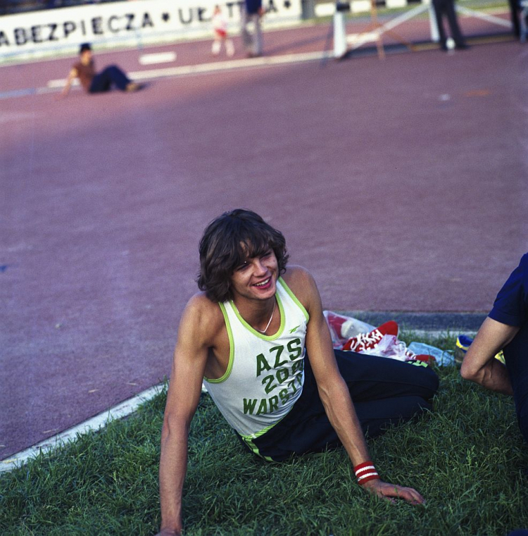 Jacek Wszoła podczas Lekkoatletycznego Memoriału im. Janusza Kusocińskiego. Warszawa, 06.1980. Fot. PAP/T. Prażmowski