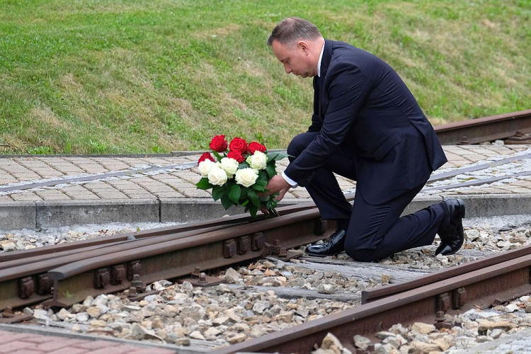 Prezydent Andrzej Duda upamiętnił 80. rocznicę pierwszego transportu polskich więźniów do KL Auschwitz. Oświęcim, 14.06.2020. Fot. PAP/A. Grygiel