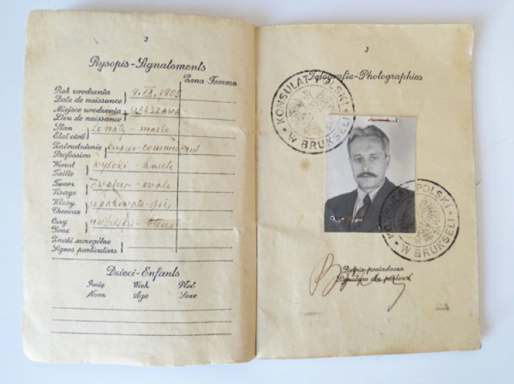 Paszport Piotra Szewczyka wystawiony na fałszywe nazwisko - Brzeg. Fot. Muzeum Pamięci Mieszkańców Ziemi Oświęcimskiej