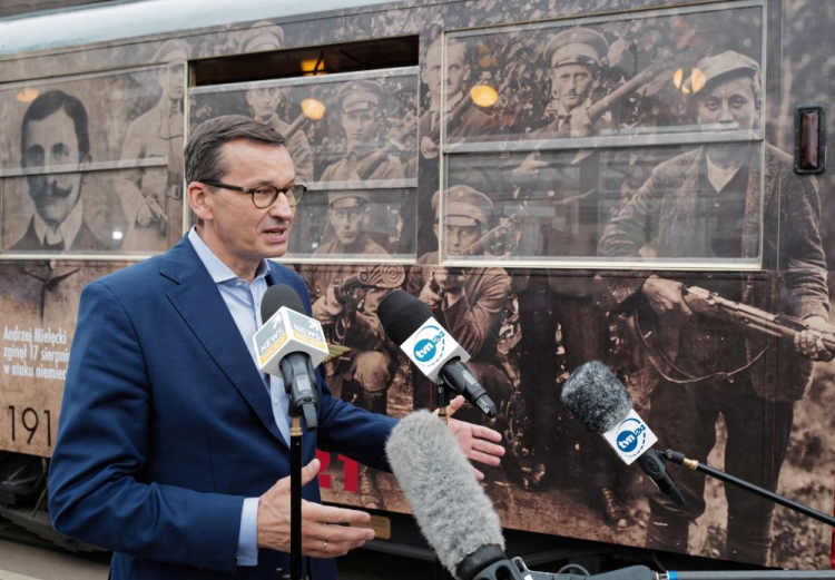 Sosnowiec, 18.08.2020. Premier RP Mateusz Morawiecki. Fot. PAP/A. Grygiel