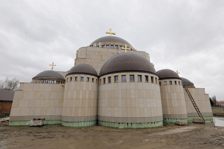 Warszawa, 02.02.2020. Światynia prawosławna Hagia Sophia w trakcie budowy.  PAP/P. Supernak