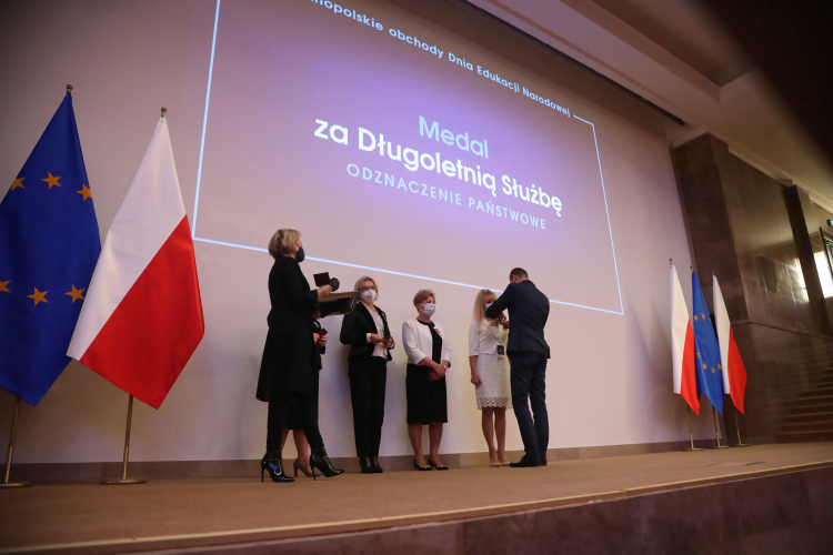 Warszawa, 14.10.2020. Minister edukacji Dariusz Piontkowski podczas uroczystości z okazji Dnia Edukacji Narodowej. PAP/W. Olkuśnik