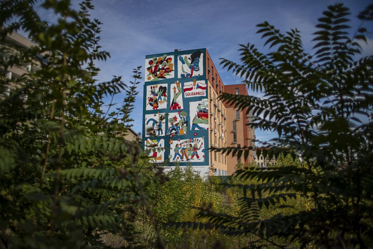 Mural upamiętniający 40-lecie „Solidarności” w Pradze. Fot. PAP/EPA