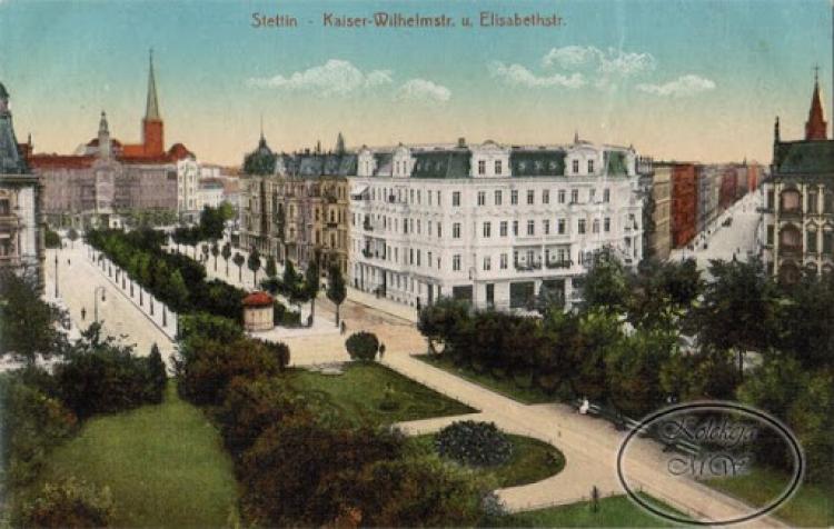 Szczecin na przedwojennej pocztówce. Wikimedia Commons