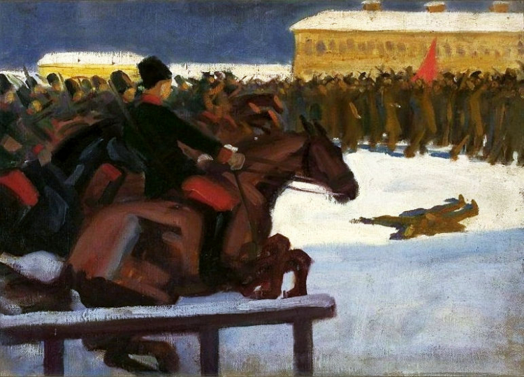 Władysław Skoczylas "Demonstracja uliczna w 1905 r."