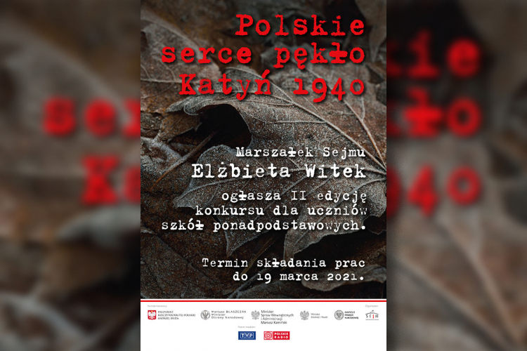 Konkurs „Polskie serce pękło. Katyń 1940”. Źródło: Kancelaria Sejmu